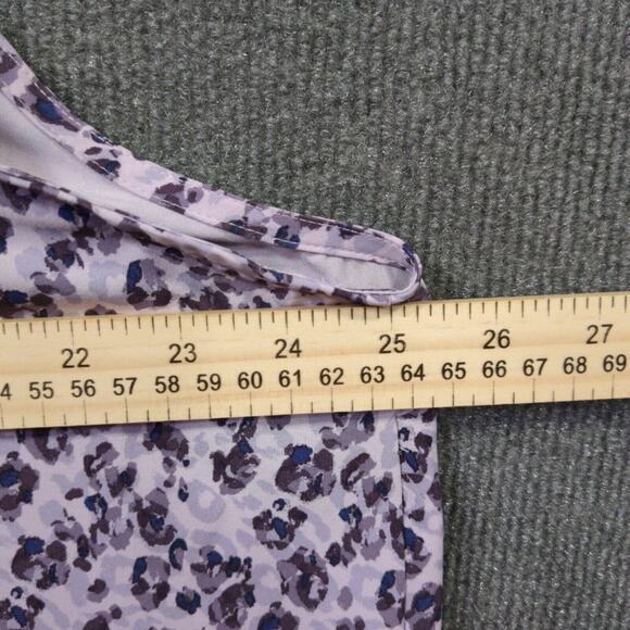 Eddie Bauer Travex Tank Top Women 2XL Stretch Lilac Leopard V Neck Performance - Picture 7 of 10